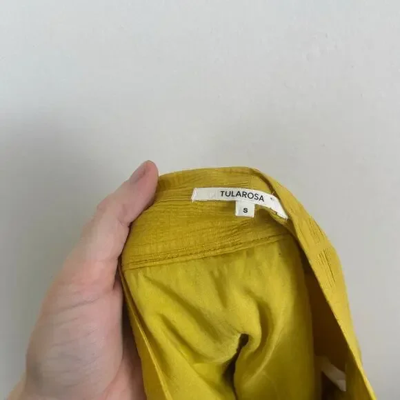 Tularosa Tiered Mini Skirt With Ring Design Yellow Size Small - Picture 8 of 8